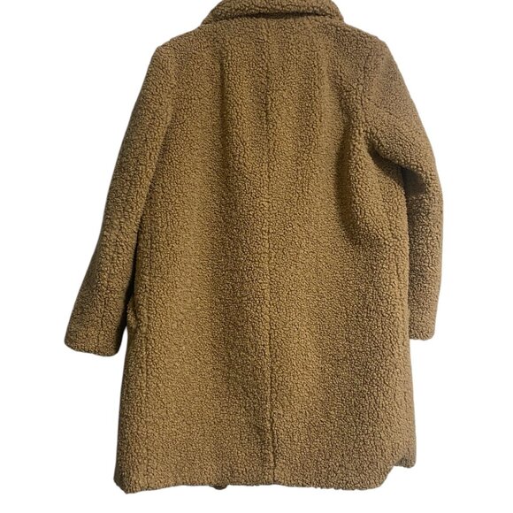 ZARA Neutral Tan Teddy Double Breast Coat Size S - Picture 3 of 7